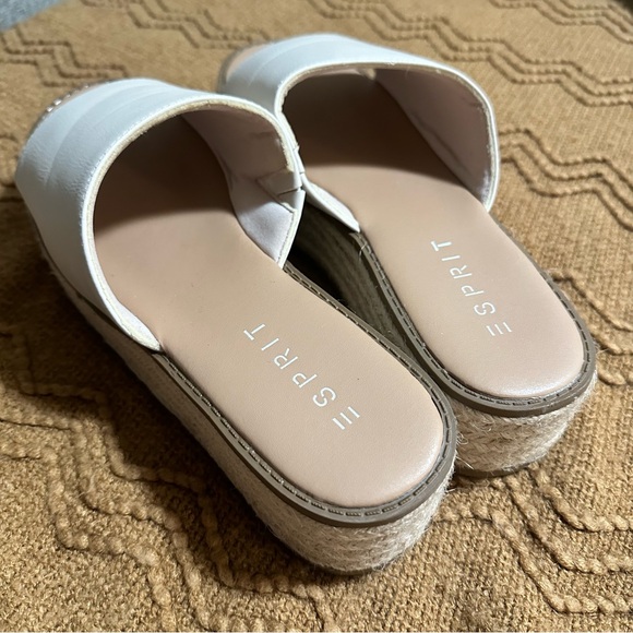 Esprit Women’s White and Tan Espadrille Slides bohemian look size 10 - Picture 4 of 4